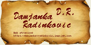 Damjanka Radinković vizit kartica